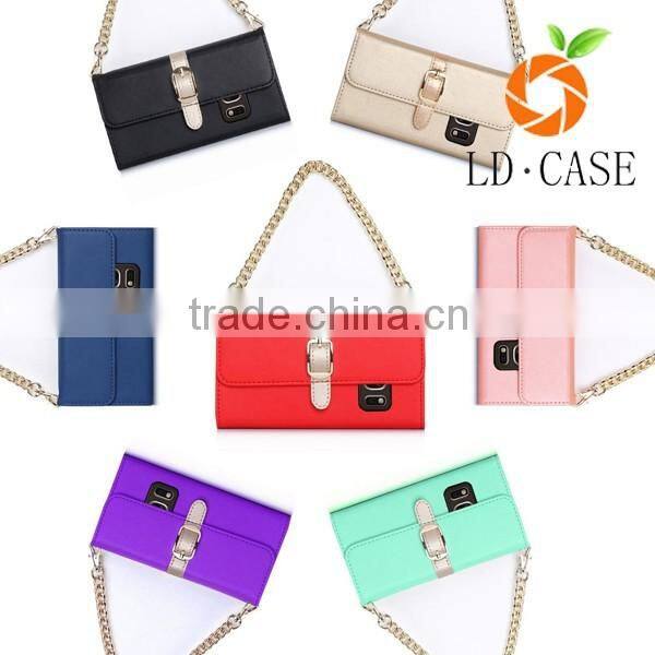 Black Ladies Cellphone Case Pouch shoulder bag for Samsung Galaxy S6 Edge