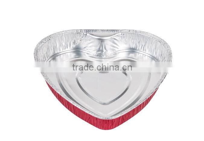 Valentine's Day Durable Packaging Heart Shaped Foil Bake Pan
