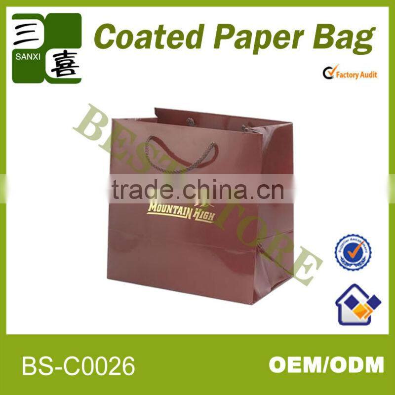 party gift newly diy block bottom gold logo 200g coated paper bag