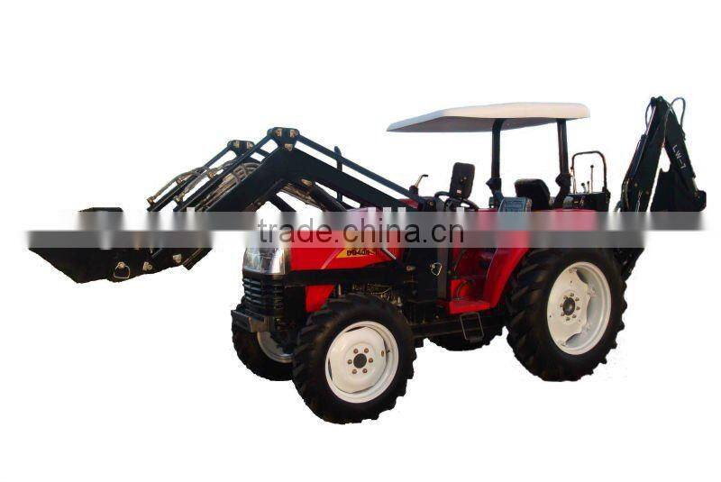 ENFLY DQ554 55HP 4WD farm tractor with front end loader, pallet fork, timber grapple, snow blade, backhoe