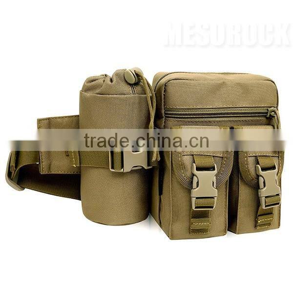 Waterproof Molle Bag Tactical Waist Pack Pouch With Water Bottle Pocket Holder Waist Pack