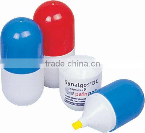 Capsule pill shaped Highlighters/colorful highlighter pen