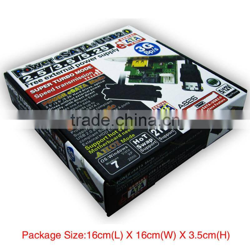 PCI eSATA Card I-type connector PCI Slot Bracket PCI ESATA SATA USB TO SATA cable