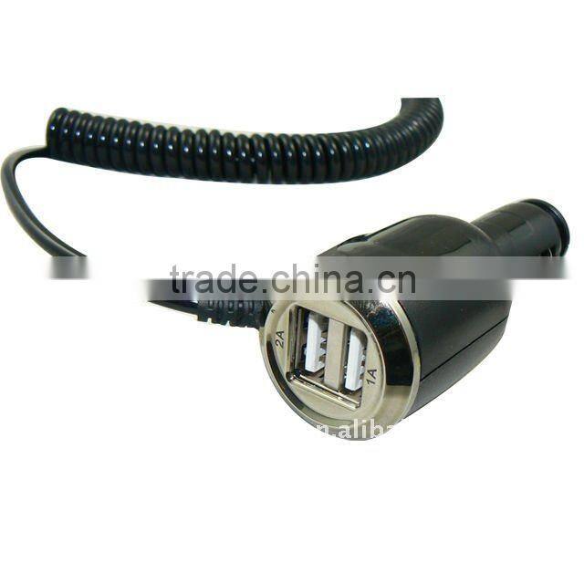 Micro USB 5 Pin to Dual USB Port Car Charger 5V 3.1A for Amazon Kindle Fire/Nook Color/ Nook Tablet/ HP Touchpad