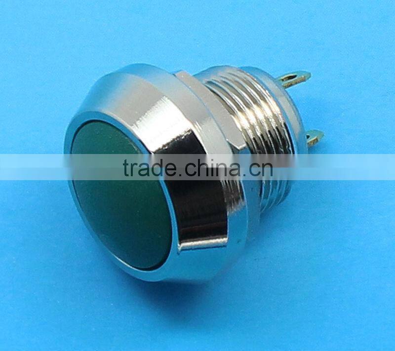 12mm metal body plastic head anti vandal push button switch