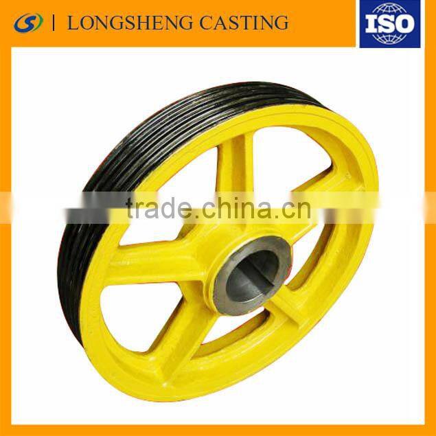ISO9001-2008 Cast iron elevator wheels /elevator parts/elevator casting
