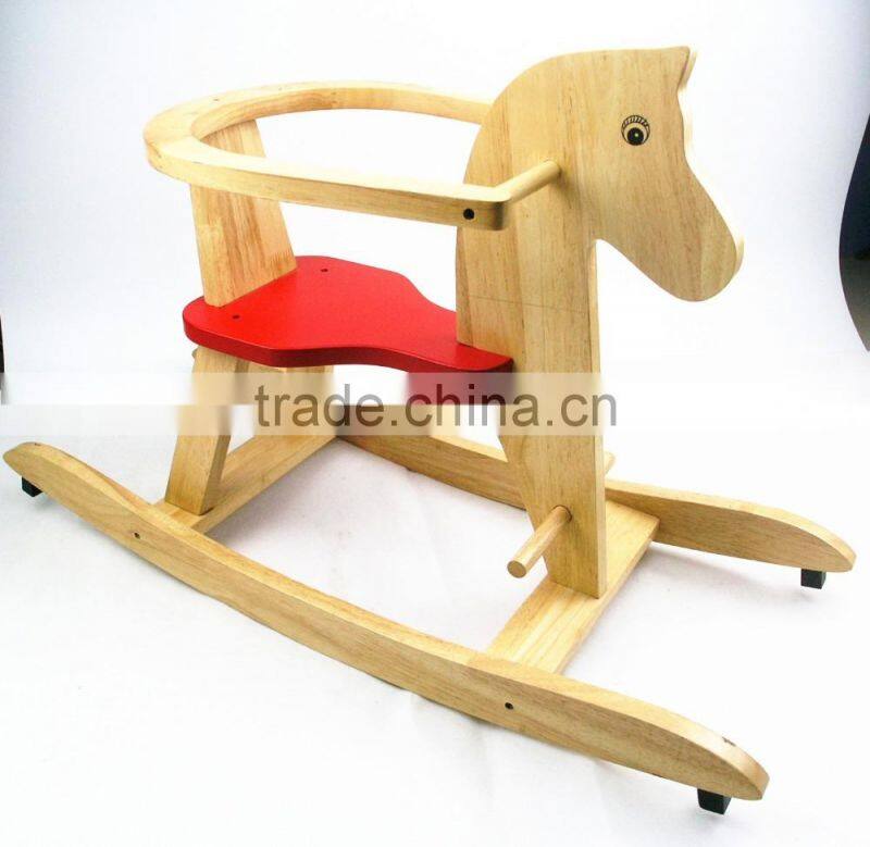 2016 OEM solid wood rocking horse baby ride on toys