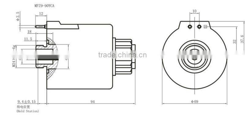 Hydraulic 24VDC & wet-pin type electromagnet switch