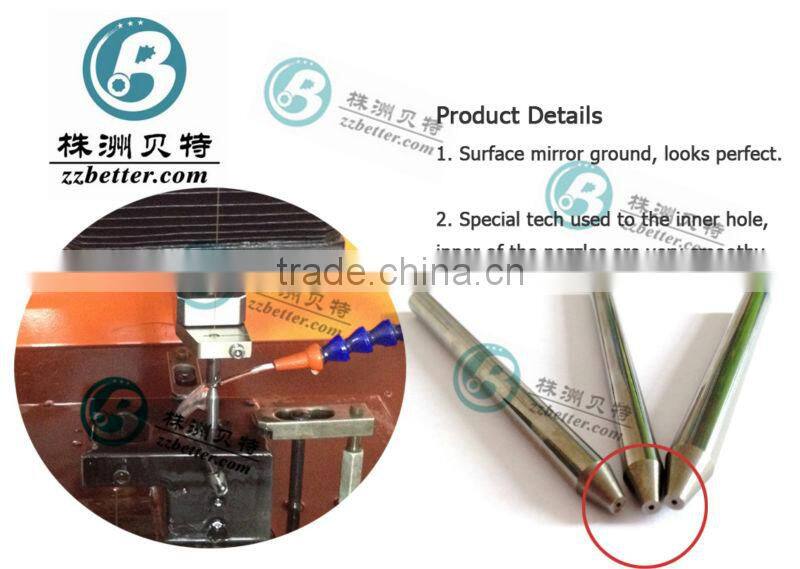 size 9.43 out diameter high density tungsten carbide water jet cutting nozzle
