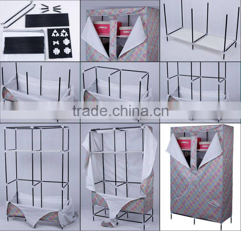 Two Doors Portable Cloth Wardrobe