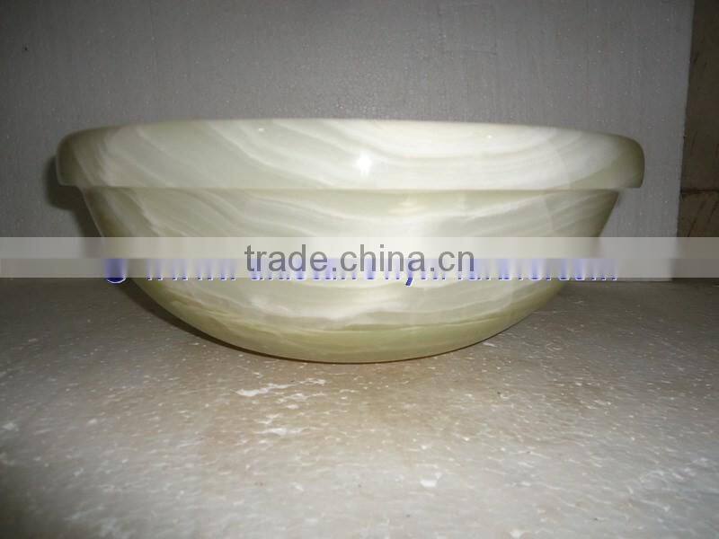 GOOD QUALITY PURE GREEN ONYX ROUND SINKS AND BASINS