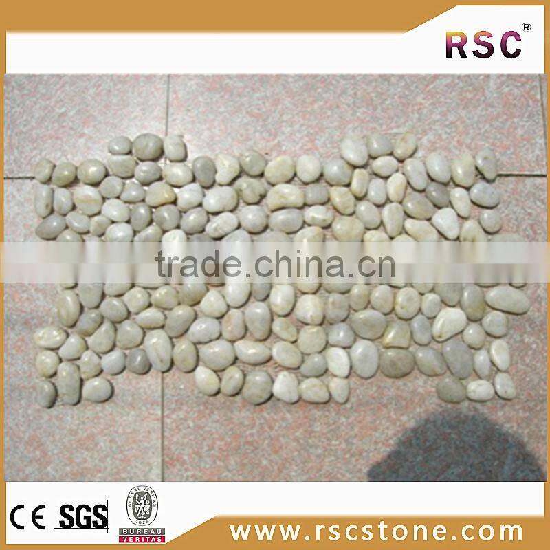 Unpolished white river pebble stone