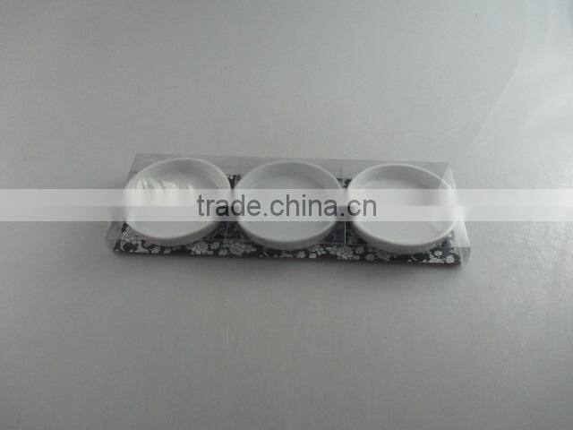 round porcelain tea bag holder dish set with film color box packing