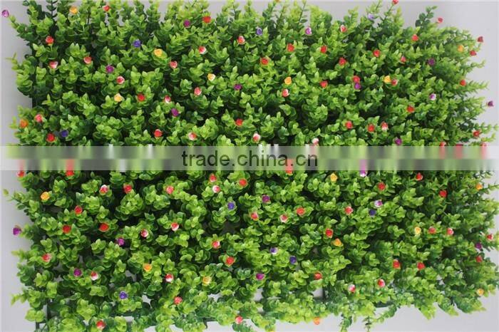 colorful artificail Eucalyptus grass mat green foliage plants with flowers