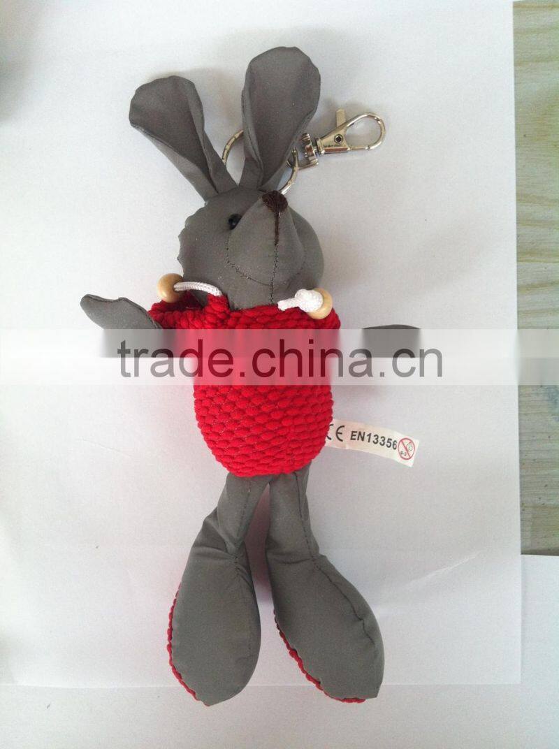 custom reflecx toy high visible reflective rabbit keychian