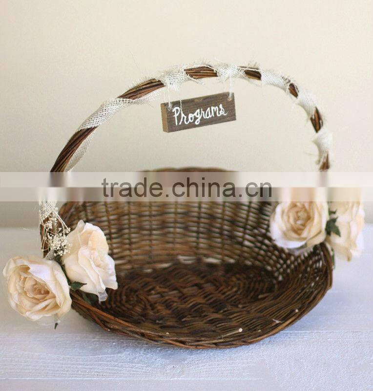 Rustic style wicker wedding flower basket/Christmas&garden decoration
