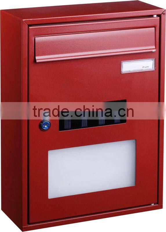 wholesale solar mailbox/ letter box with led house number light