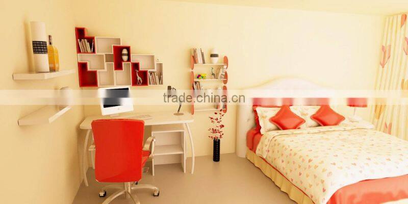 7 shape Wooden cube kids book shelf wall cube decorative shelves