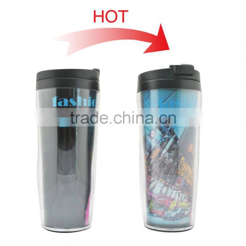 Plastic Cap Tumbler Custom Design Mugs