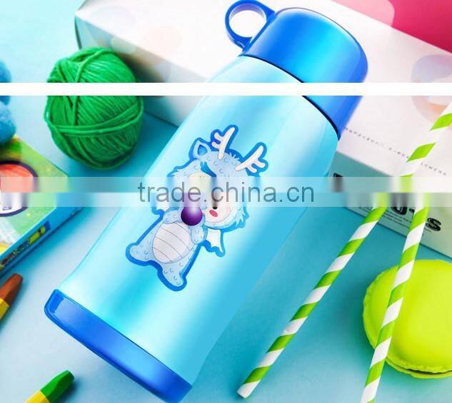 600ml 304 Stainless steel flask with straw kids water bottle