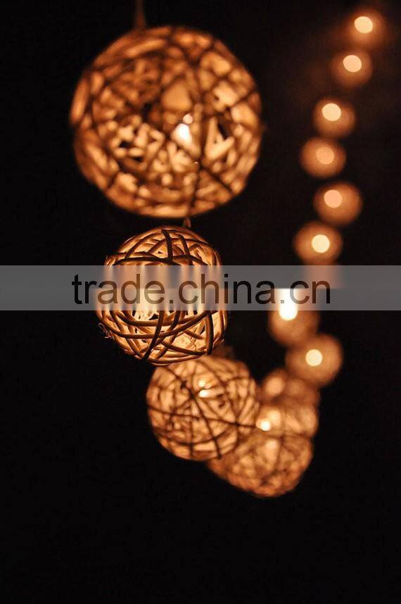 20 Bulbs Handmade Classic White Rattan ball fairy lights