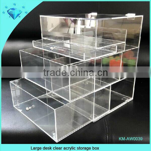 Large desk clear acrylic storage box
