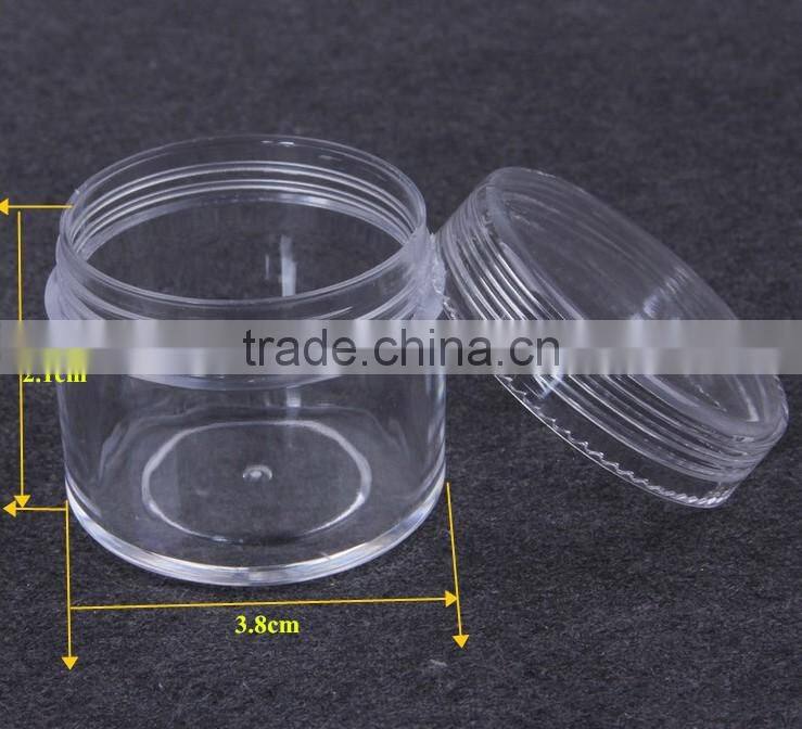 24/lots Plastic Glass Clear Cosmetic Beads Storage Pot Bottles Jars