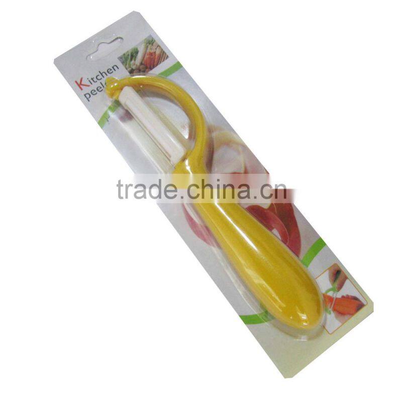 Professional Kitchenware Yellow Ceramic Peeler With Plastic Handle
