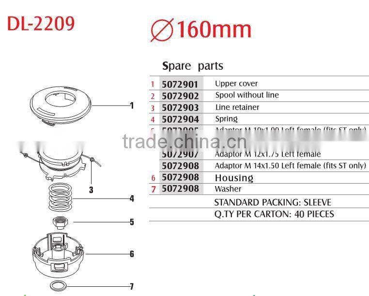 gas power fixed line grass trimmer head
