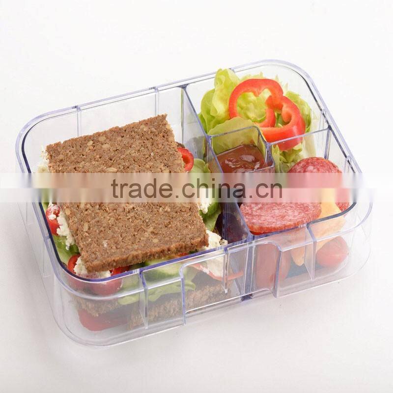 China Cheap Custom Hot Case Plastic Compartment School Lunch Box 2016