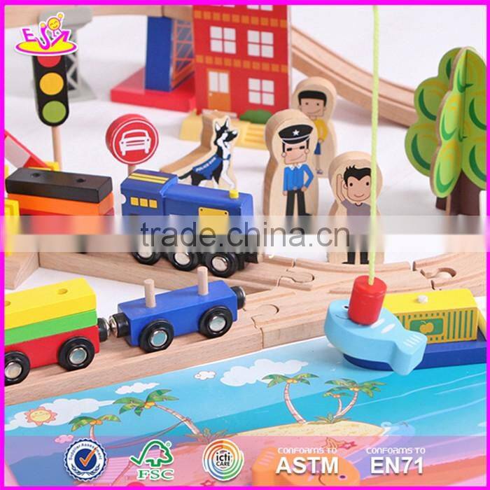 2017 Top fashion funny children activity toys wooden train tracks toys W04C066
