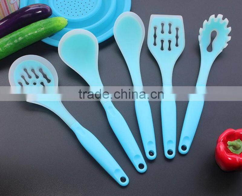 CK-3121 Food grade FDA & LFGB 6pcs gadget silicone kitchen cooking tools set eco silicone kitchen utensil set with PP handle