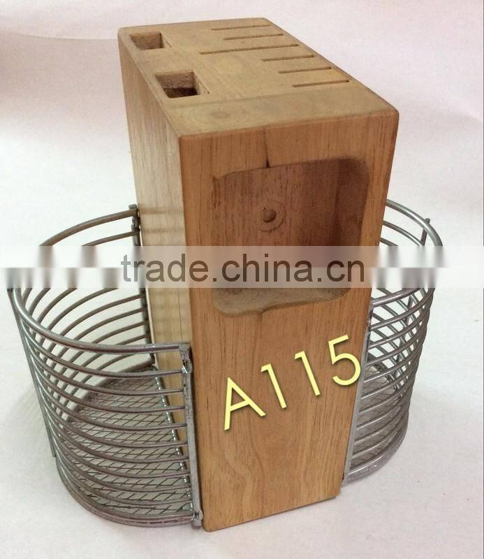 wooden knife block with timer