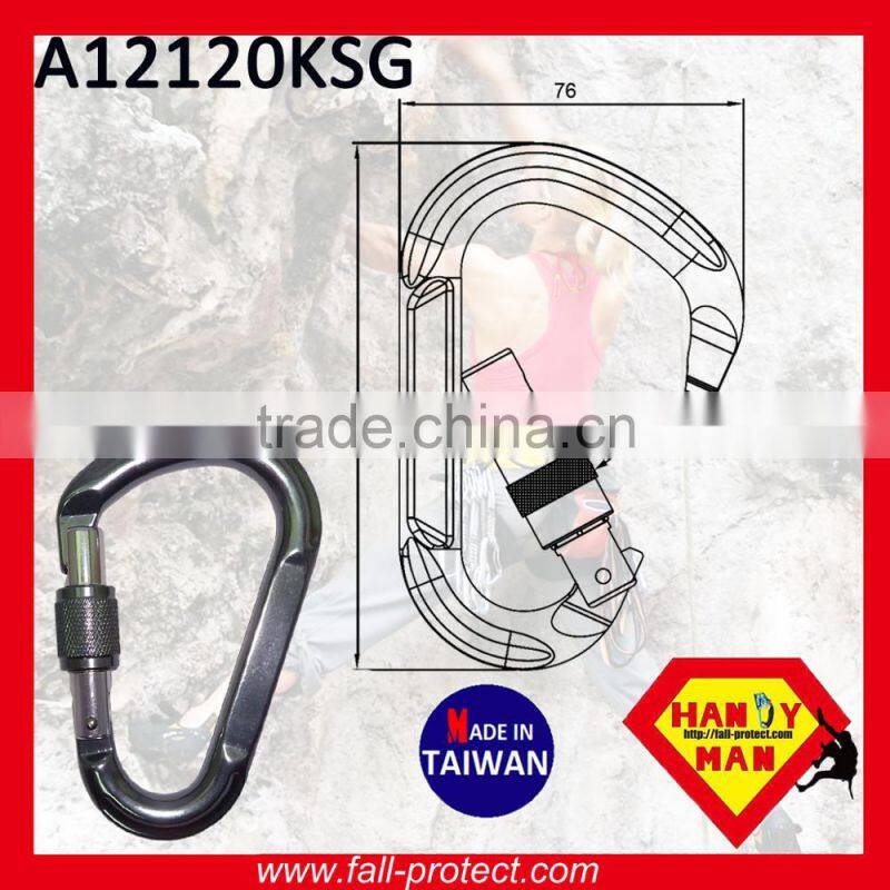 25KN Quicklock Triple Lock Rock Climbing Aluminum Carabiner For Rescue
