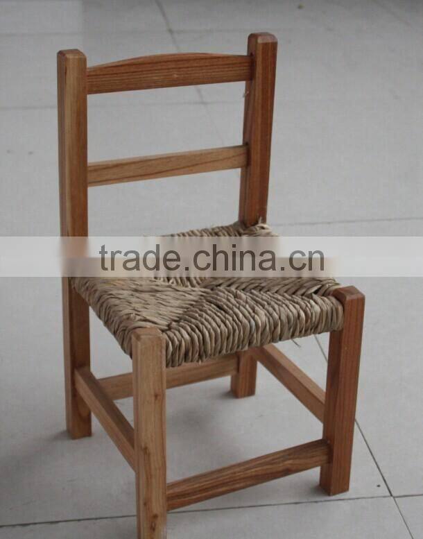 solid wooden children chair with ratten cushion