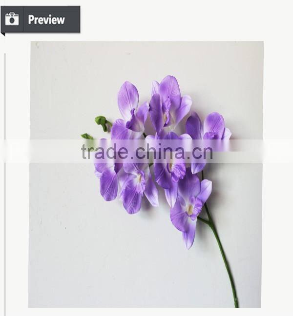 New arrival flower home decoration real touch 7 flowers purple Dendrobium