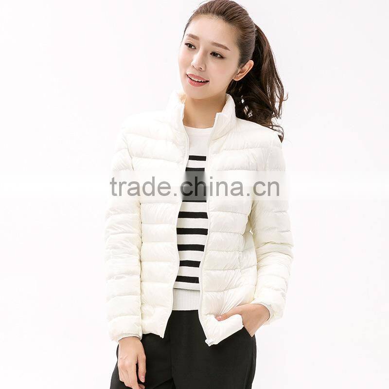 Wholesale woman ultra light down jacket winter feather weight ladies down jacket