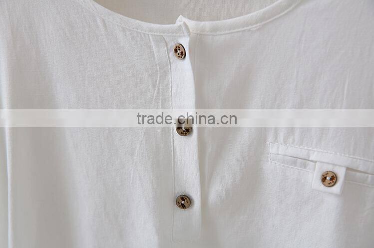 Fashion women cotton linen t shirt