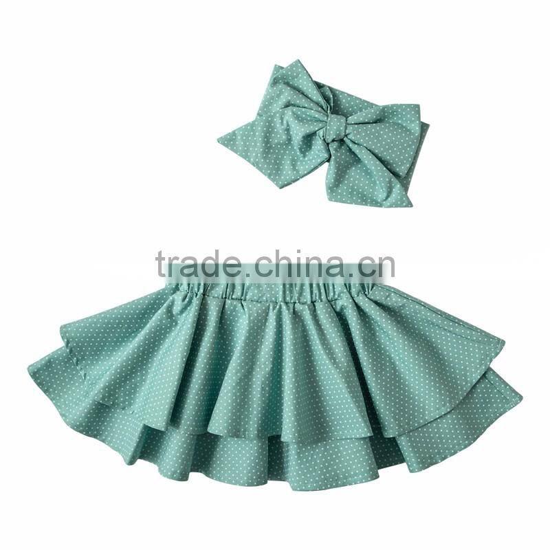 Summer hot sale cute baby mini skirt with matching headband