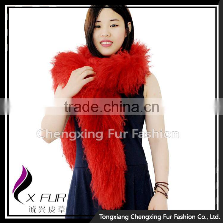 CX-S-108A China Wholesale Fashion Shawl Mongolian Lamb Fur Scarf