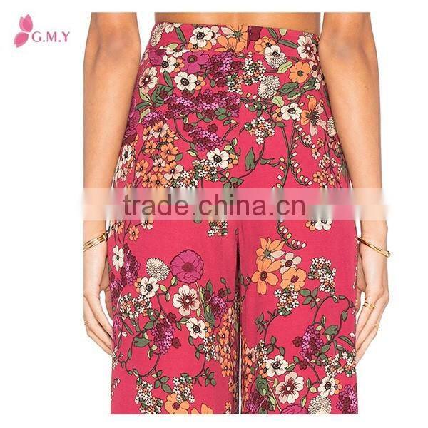 Summer ultra-wide-leg trousers slit hem pants beach chiffon palazzo pants lasted pants design for women