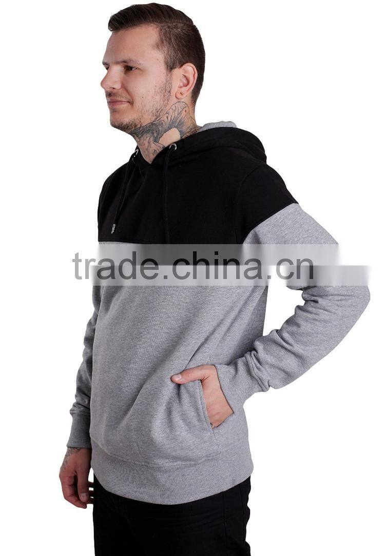 Cotton pullover hoodie black and grey color hoodies fabric