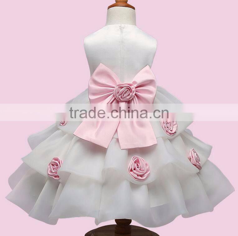 Latest Design Kid Girls Fancy Flower Wedding Dress Children Model Princess Party Dress One Piece Christmas Dresses