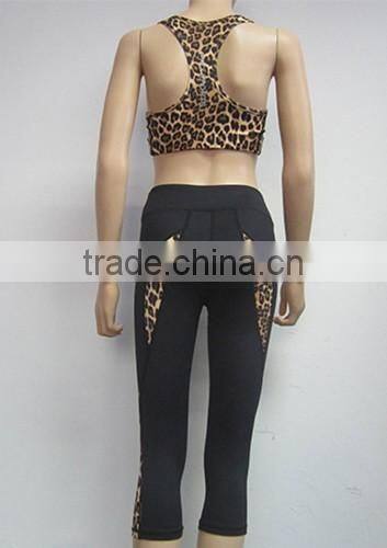 Cheap Wholesale Sexy Tiger Women Sports Wear Bra Yoga Suit