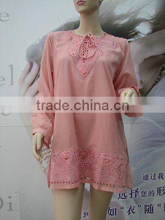 woman embroidery jumper long blouse