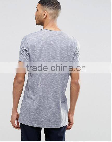 Alibaba china supplier o neck t shirt Irregular cutting mens t shirt