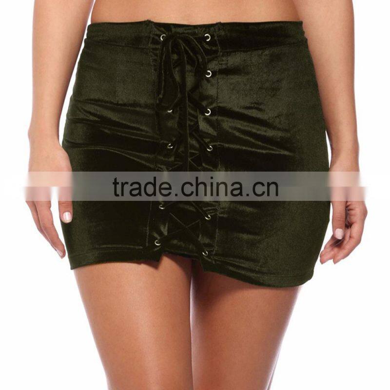 custom made latest sexy mature ladies tight mini velvet skirts