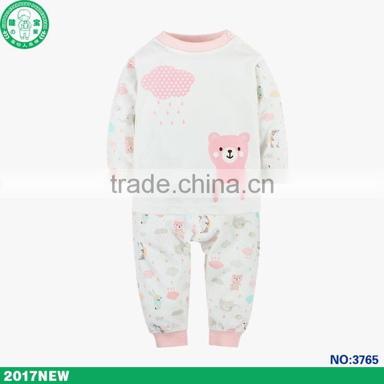 Wholesale pretty cute cotton knitted children clothing with 2 pcs sets china baby wear