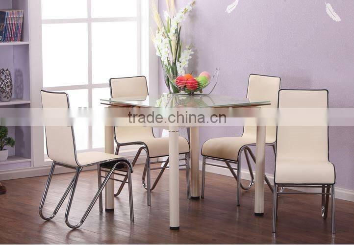 2016 high quality popular new modern design glass expandable dining set