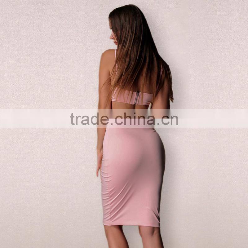 Runwaylover 036 2017 Ladies Sexy Crop Top And High Waist Skirt Sets